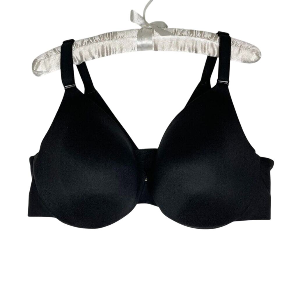 Cacique Lightly Lined Full Coverage Backsmoother Underwire Black Bra Size 44D